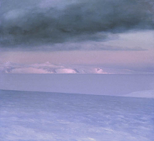 White Island Two Weeks Before Sunrise Anarctica Oil Paintings David Rosenthal Antarctic Artist